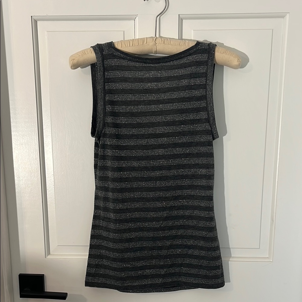 Converse Black and Silver Striped Cowl Neck Tank - Picture 2 of 3
